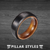 Matte Black with Rosewood Wood Wedding Band