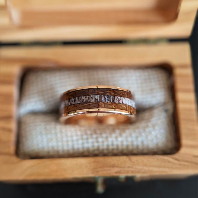 Antler Whiskey Barrel online Rose Tungsten Mens Wedding Ring