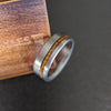 Silver Whiskey Barrel Ring Mens Wedding Band Tungsten Ring Bourbon Wood Rings for Men