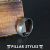 Silver Nature Ring Mens Wedding Band Tungsten Ring - 8mm Forest Tree Ring Tungsten Wedding Rings for Men