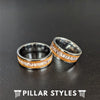 8mm Silver Whiskey Barrel Ring with Antler Inlay Mens Wedding Band Tungsten Ring Bourbon Barrel Rings for Men