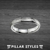 4mm Tungsten Meteorite Ring Thin Wedding Band - Pillar Styles