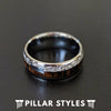 Wood & Meteorite Ring Tungsten Wedding Band Mens Ring Koa Wood Ring with Arrow Inlay - Pillar Styles