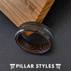 Exotic Wenge Wood Ring Mens Wedding Band - 8mm Tungsten Wood Wedding Ring for Men - Pillar Styles