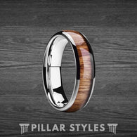 4mm Koa Wood Ring Thin Wedding Band Womens Ring - Pillar Styles