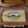 6mm/8mm Tungsten Meteorite Ring Mens Wedding Band - Thin Meteorite Wedding Ring - Pillar Styles