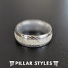 Damascus Ring 8mm Deer Antler Ring Titanium Wedding Band Mens Ring - Pillar Styles