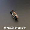 6mm Koa Wood Ring Mens Wedding Band Tungsten Ring - Unique Wood Wedding Ring - Pillar Styles