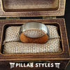 Unique Whiskey Barrel Ring - Silver Tungsten Ring Whiskey Wood Wedding Band - Pillar Styles