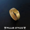 14K Gold Whiskey Barrel Ring Mens Wedding Band - Tungsten Whiskey Barrel Wood Ring For Men - Pillar Styles