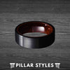 8mm Black Tungsten Wedding Band with Koa Wood Sleeve - Pillar Styles