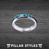 4mm Womens Wedding Band Tungsten Abalone Shell Ring - Pillar Styles