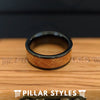 Whiskey Barrel Ring Tungsten Wedding Band - Pillar Styles