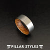 Pipe Cut Whiskey Barrel Ring Mens Wedding Band Wood Ring - Pillar Styles