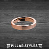 4mm Thin Rose Gold Ring Tungsten Wedding Bands Womens Ring with Brushed Rose Gold - Pillar Styles