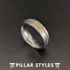 6mm Silver Guitar String Ring Mens Wedding Band Tungsten Ring - Guitar Ring for Musicians - Pillar Styles
