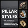 Deer Antler Rings 14K Rose Gold Ring Mens Wedding Band Tungsten Ring - Antler Wedding Band - Pillar Styles