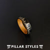 6mm/8mm Nature Ring Black Mens Wedding Band Forest Trees Mens Ring - Tungsten Wood Rings for Men - Pillar Styles