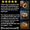 18K Rose Gold Wood & Deer Antler Ring Mens Wedding Band Tungsten Ring with Koa Wood Inlay - Pillar Styles