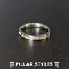 3mm Thin Deer Antler Ring Titanium Wedding Bands Womens Ring - Unique Silver Antler Rings for Women - Pillar Styles
