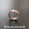 8mm Damascus Steel Ring Mens Wedding Band Rose Gold Damascus Ring - Unique Mens Ring - Pillar Styles