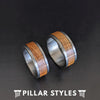 Gunmetal Whiskey Barrel Ring Wood Wedding Band Mens Ring 8mm Bourbon Barrel Tungsten Ring - Pillar Styles
