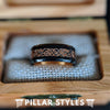 18K Rose Gold Ring Mens Viking Ring - Tungsten Wedding Band Celtic Knot Ring - Pillar Styles