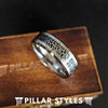 Celtic Ring Mens Wedding Band Irish Ring 8mm & 6mm Celtic Wedding Ring - Pillar Styles