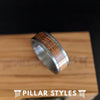 Gunmetal Whiskey Barrel Ring Wood Wedding Band Mens Ring 8mm Bourbon Barrel Tungsten Ring - Pillar Styles