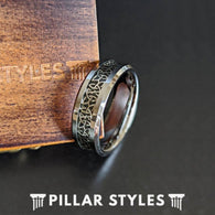 Celtic Ring Mens Wedding Band Irish Ring 8mm & 6mm Celtic Wedding Ring - Pillar Styles